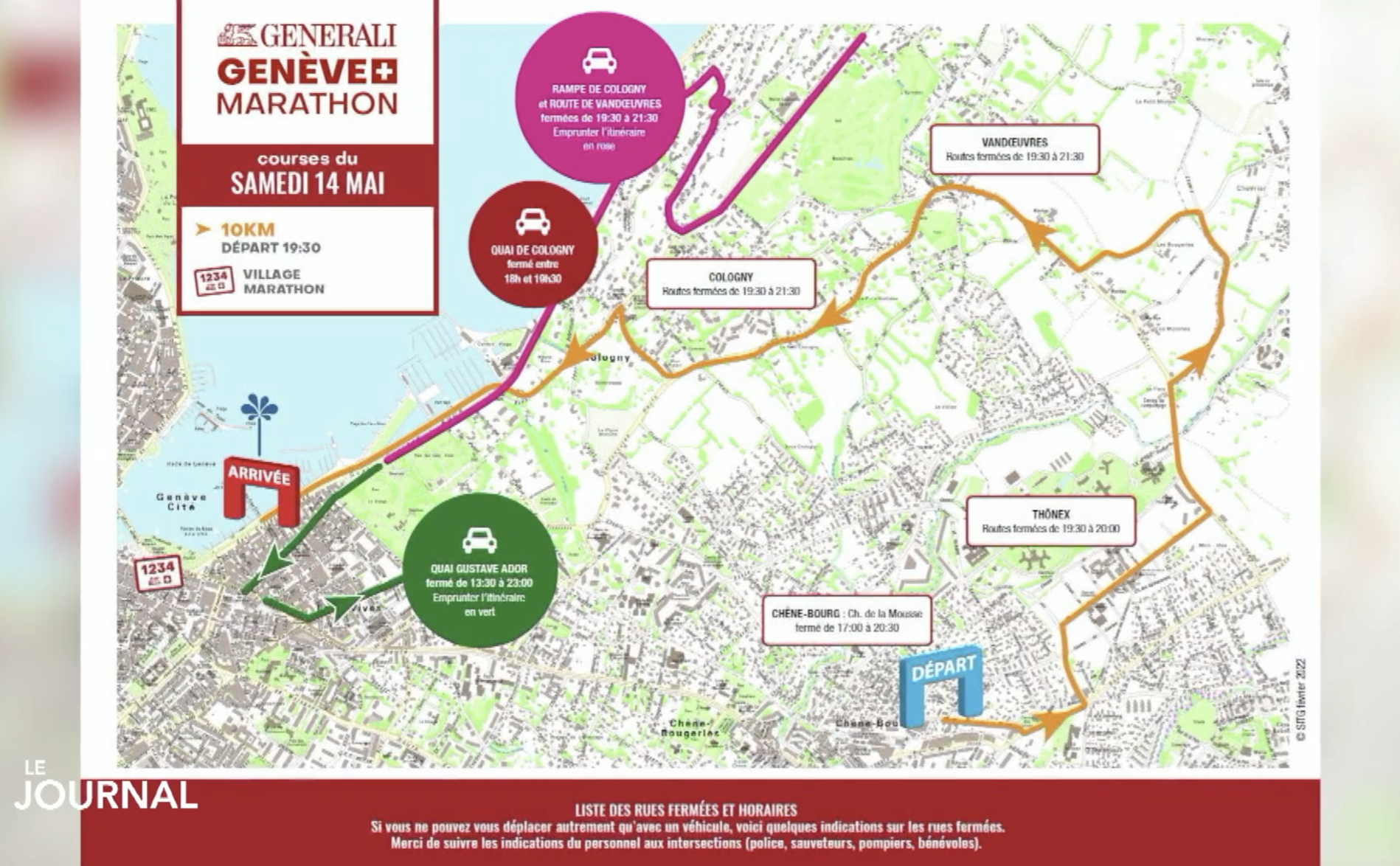 Week-end compliqué sur les routes genevoises avec le marathon