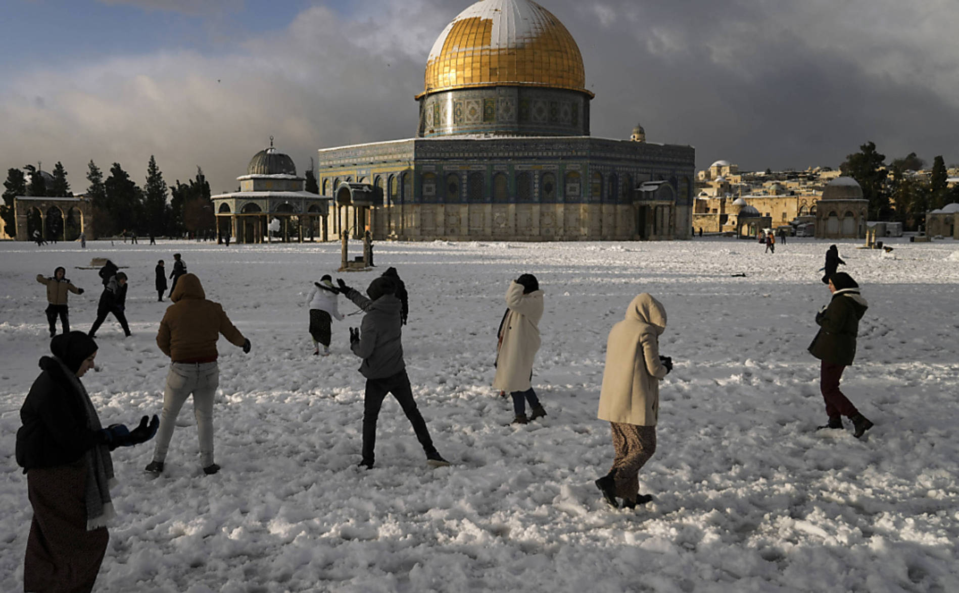 Rare épisode de neige sur Jérusalem et le Proche-Orient