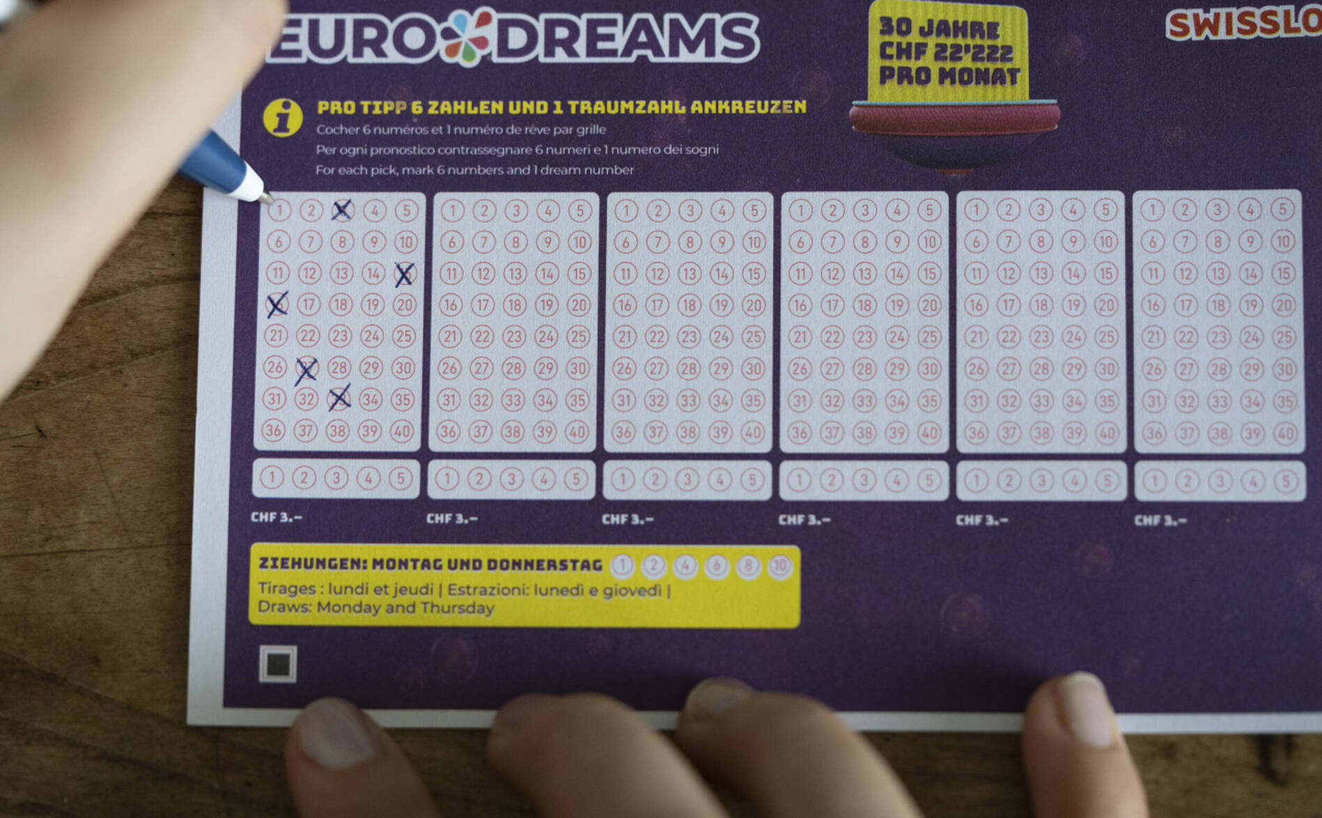 Rente mensuelle de 30 ans décrochée à l'Eurodreams