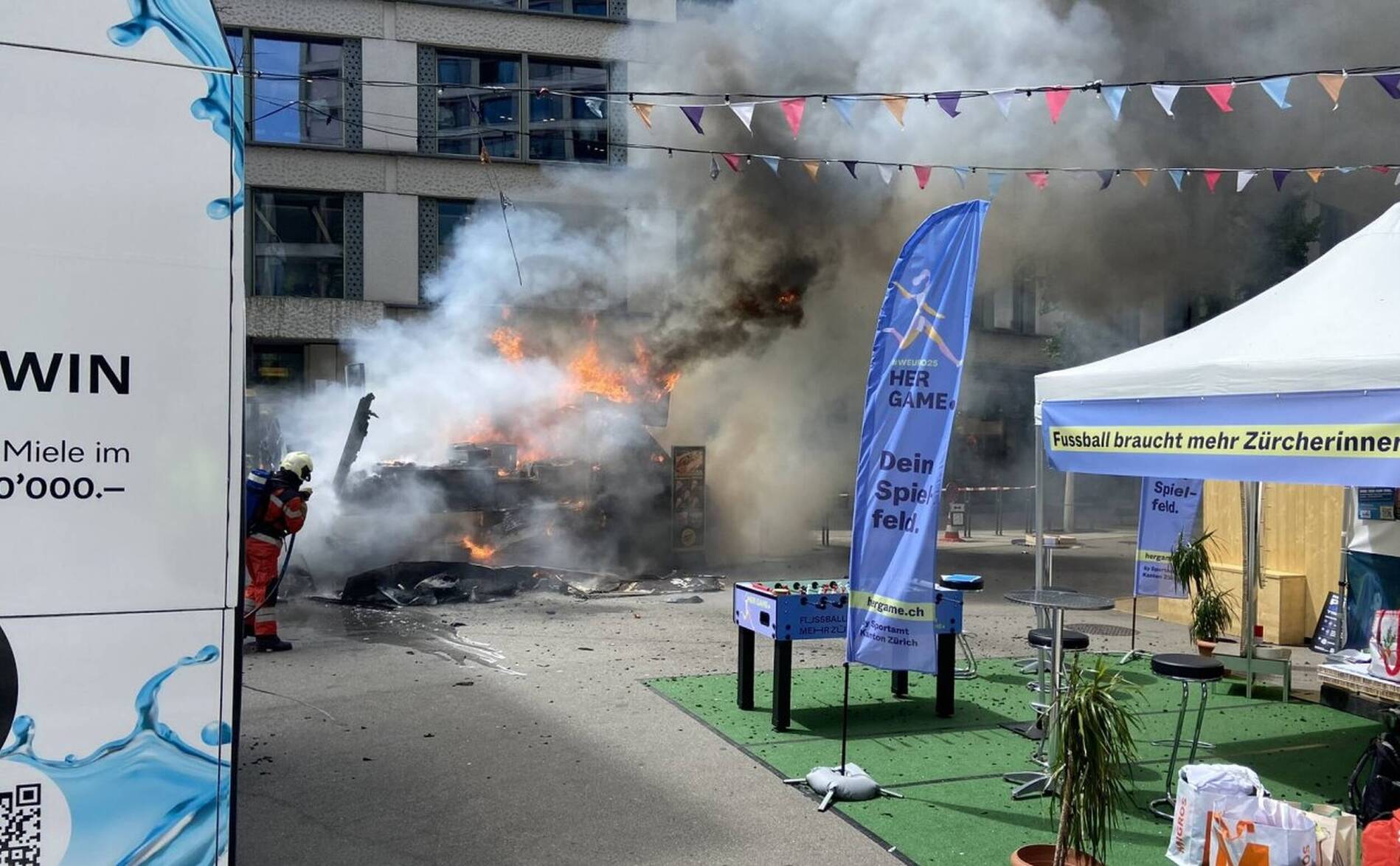 Le feu fait un blessé dans la fan zone de l'Euro 2025 à Zurich