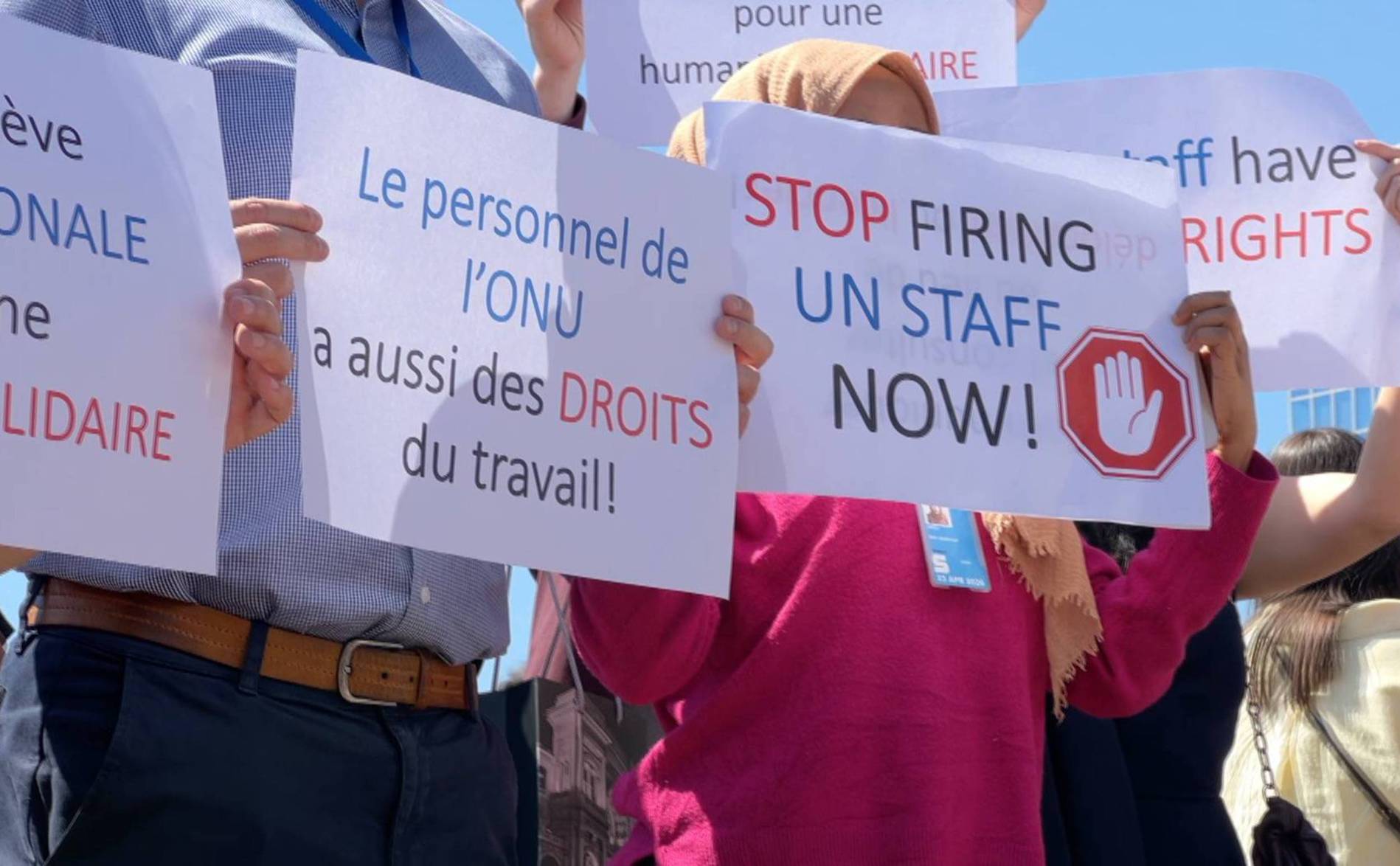 Manifestation du personnel onusien: près de 300 personnes à Genève