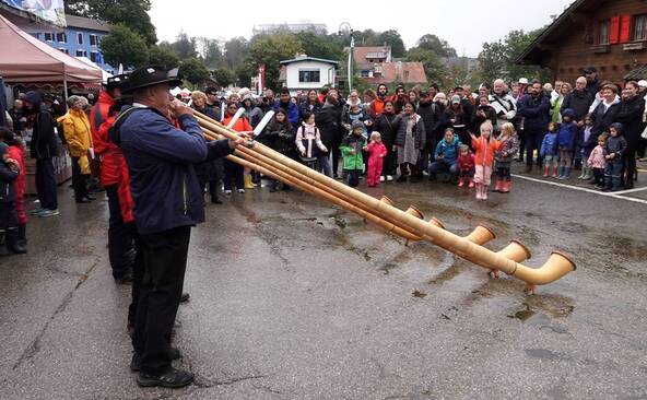 Le public se presse à la désalpe de Saint-Cergue malgré la pluie