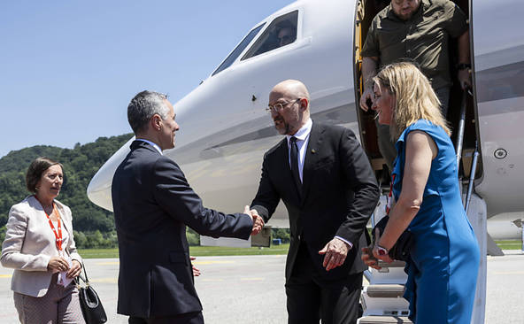 Le Premier ministre ukrainien Denys Chmygal est arrivé au Tessin