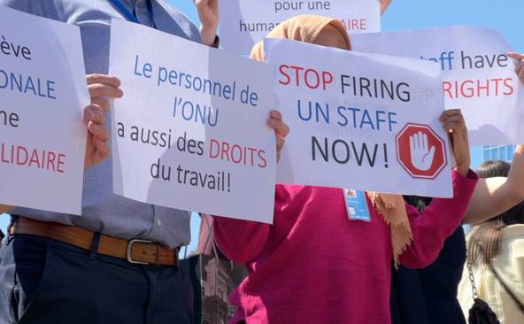 Manifestation du personnel onusien: près de 300 personnes à Genève