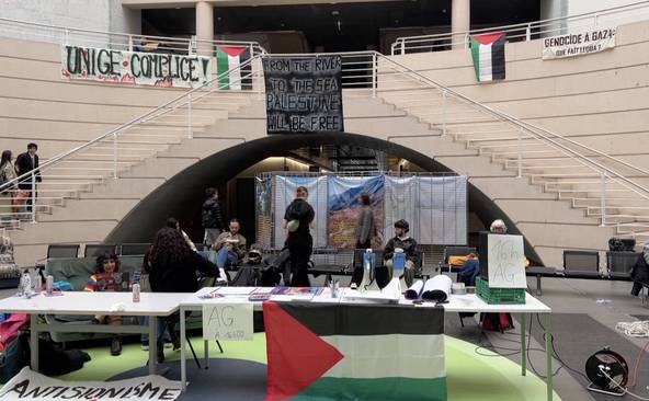 Un an après, nouvelle occupation d'Uni Mail par les étudiants propalestiniens
