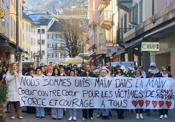 Monthey (VS): un cortège pour afficher sa solidarité