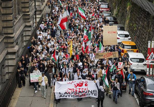 Environ 850 manifestants contre Israël et Trump à Lausanne