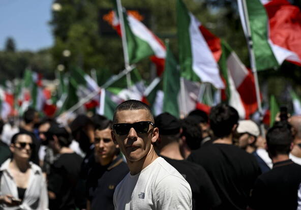 Manifestation de l'extrême droite à Rome pour la « remigration »