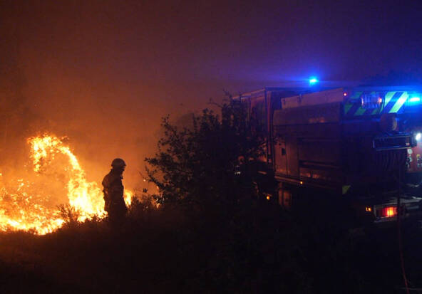 France: la forêt de Fontainebleau, près de Paris, en feu