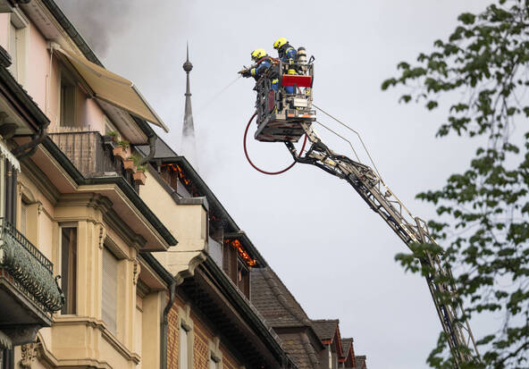 Un incendie dans les combles d'un hôtel à Lucerne