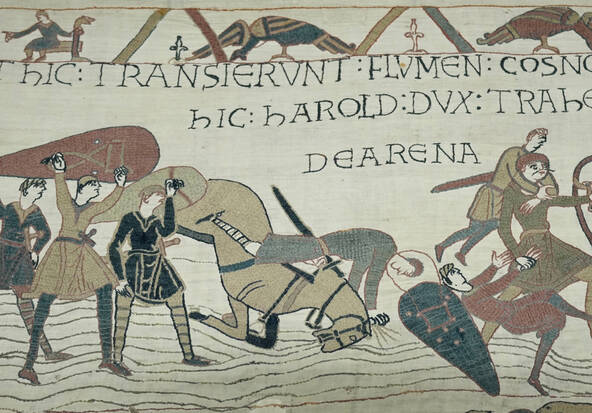 Foule à l'exposition de la tapisserie de Bayeux à Londres