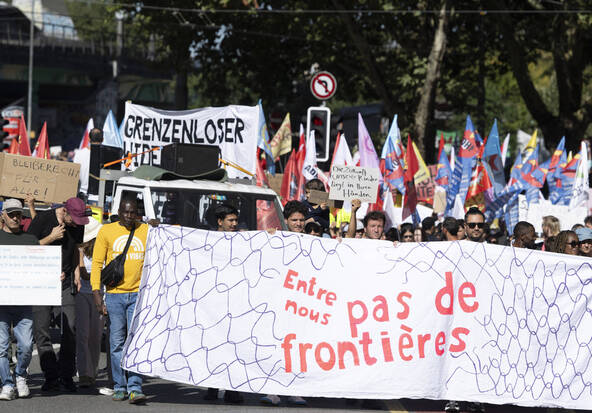 Manifestation en faveur de l'asile et des migrants à Berne