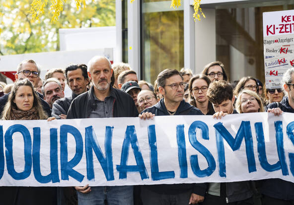 Le personnel de Tamedia proteste à Zurich contre les licenciements