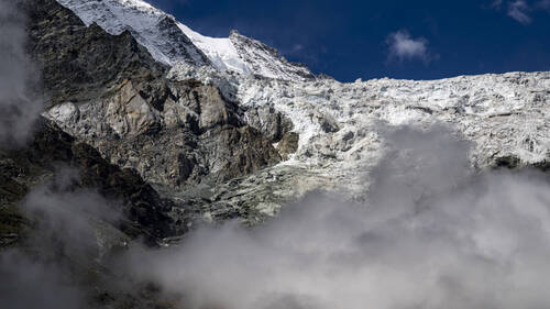 La commune de Randa met en garde contre l'effondrement d'un glacier
