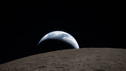 La Nasa publie la photo d'un coucher de Terre prise par Artémis