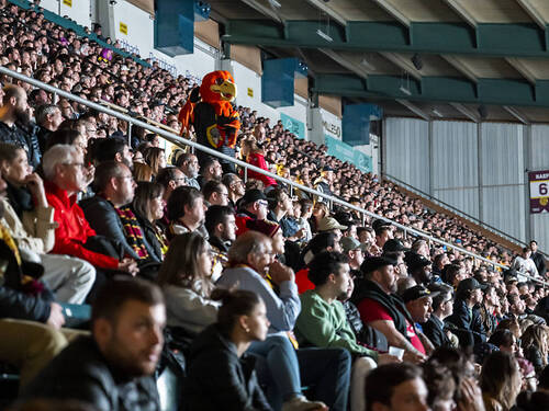 Une fan zone devant les pour la finale des playoffs