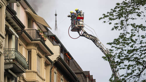 Un incendie dans les combles d'un hôtel à Lucerne