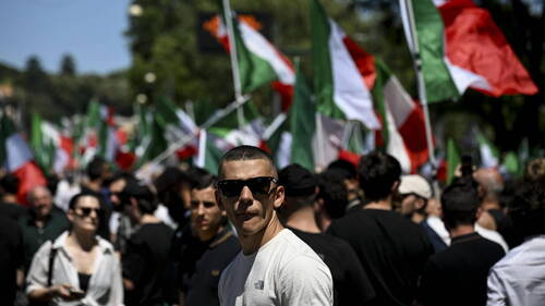 Manifestation de l'extrême droite à Rome pour la "remigration"