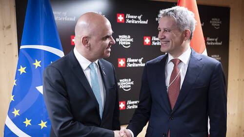 Alain Berset discute du jugement de la CEDH avec Beat Jans à Davos