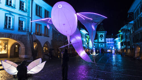 Début de la 10e édition du festival des Lumières à Morat (FR)