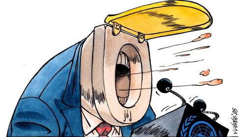 Caricature de l'année: Trump représenté en cuvette de WC