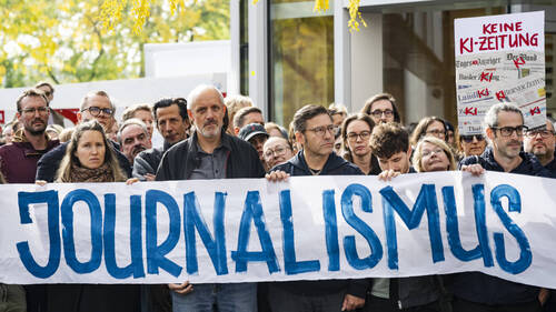 Le personnel de Tamedia proteste à Zurich contre les licenciements