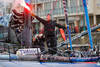 LES SABLES D'OLONNE, FRANCE - JANUARY 25, 2025 : TeamWork - Team Snef skipper Justine Mettraux (SUI) is celebrating with flares after taking 8th place in the Vendee Globe, on January 25, 2025 in Les Sables d'Olonne, France - (Photo by Anne Beauge / Alea)