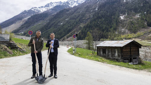 Lancement des travaux de la route cantonale à Blatten