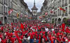 Marée de supporters suisses en ville de Berne