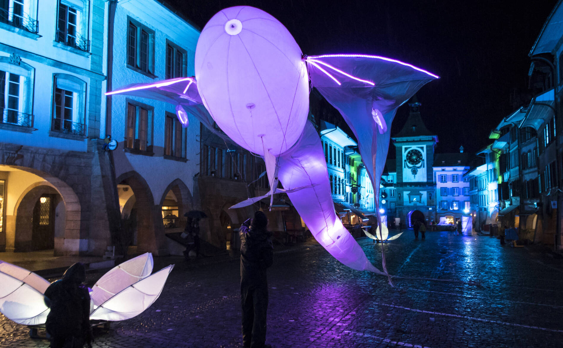 Début de la 10e édition du festival des Lumières à Morat (FR)