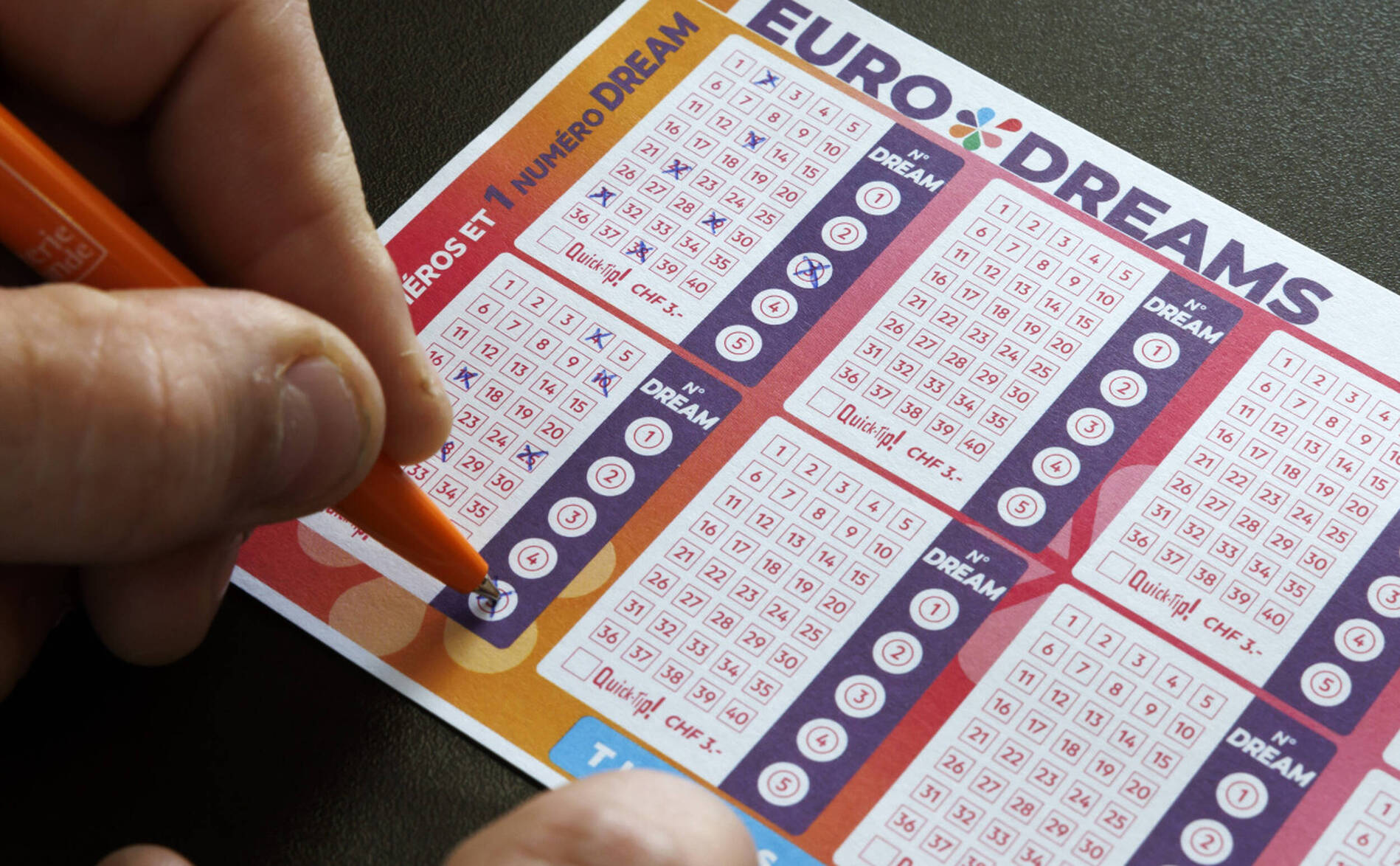 Rente mensuelle de 30 ans décrochée à l'Eurodreams en Suisse