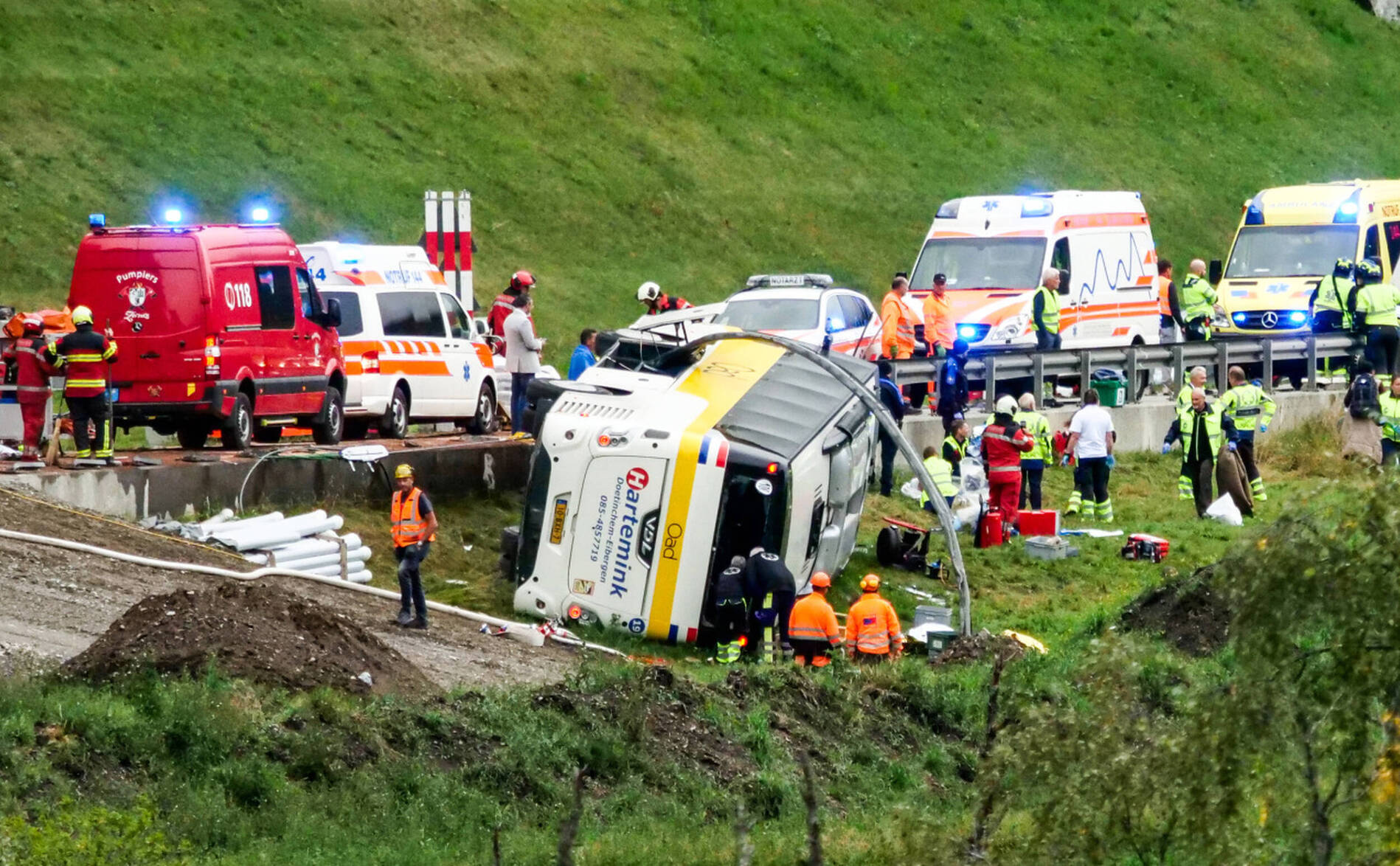 Secours mobilisés après un accident d'autocar aux Grisons