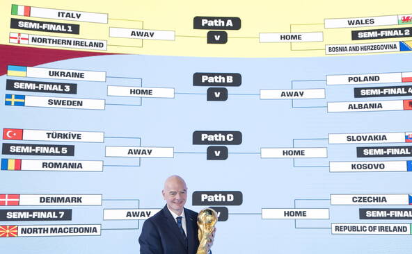 L'Italie affrontera l'Irlande du Nord en demi-finale de barrages