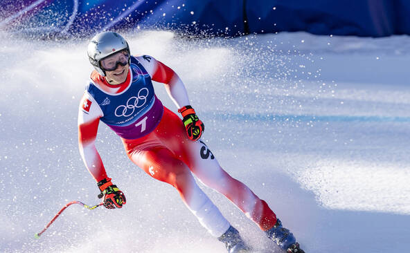 Les Suisses à la lutte pour les médailles en Super-G