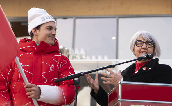 Baume-Schneider à Cortina pour soutenir les athlètes paralympiques