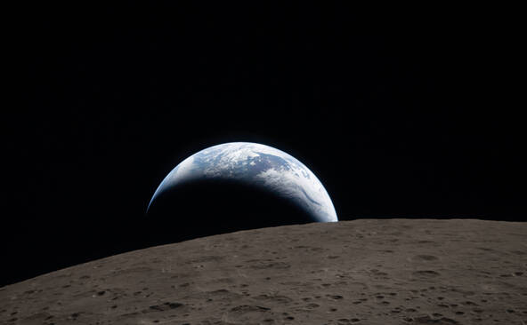 La Nasa publie la photo d'un coucher de Terre prise par Artémis