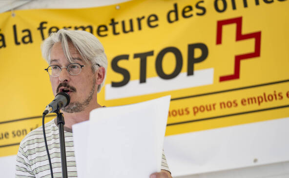Manifestation contre la fermeture de 14 offices postaux valaisans