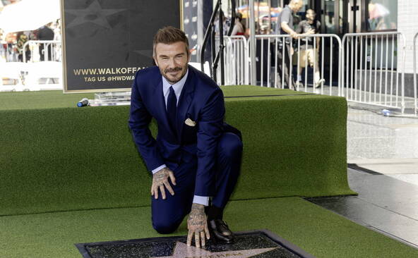 Beckham inaugure son étoile à Hollywood au début du Mondial