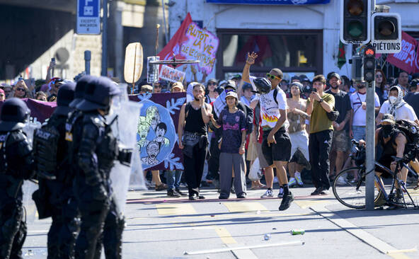 Début de la manifestation contre le G7 à Genève