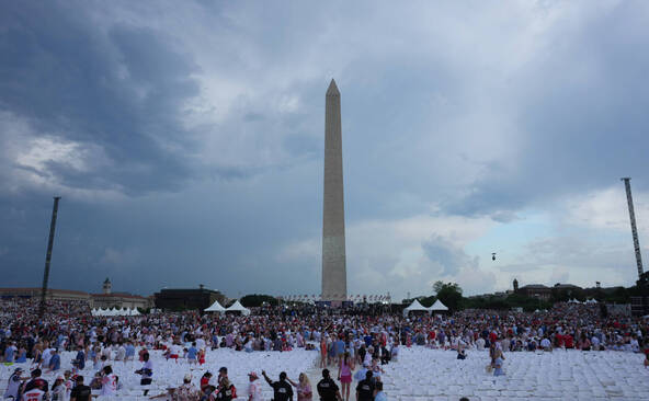 USA: place évacuée, discours de Trump menacé par un orage