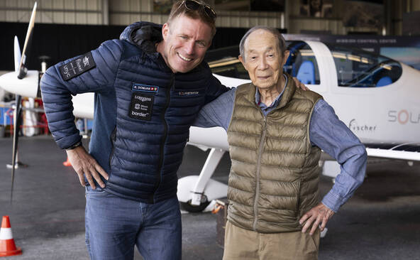 L'inventeur du premier avion solaire dans les airs à Payerne