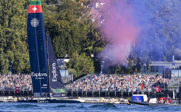 L'équipage suisse de SailGP dans le coup à Genève