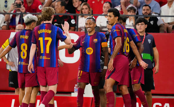 Le Barça gagne encore, avec un triplé de Raphinha