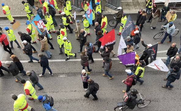 Grève et manifestation des employés de la Ville de Genève
