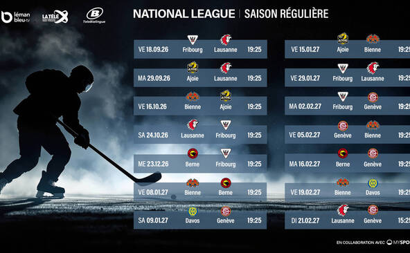 National League: la saison 2026-2027 à suivre sur Léman Bleu